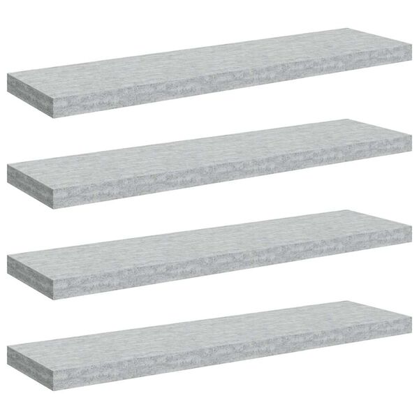 vidaXL Prateleiras de parede 4 pcs 90x23,5x3,8cm MDF cinzento-cimento
