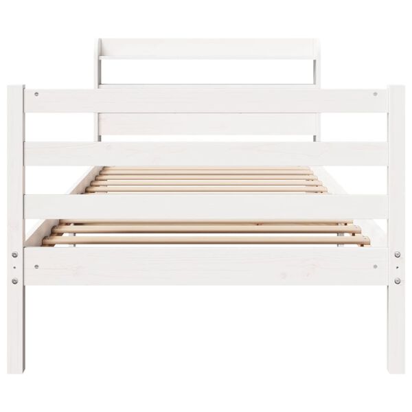 vidaXL Estrutura cama c/ cabeceira sem colchão 90x190 cm branco