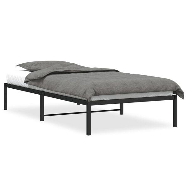 vidaXL Estrutura de cama metal 107x203 cm preto
