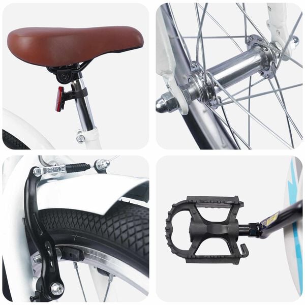 vidaXL Bicicleta Infantil 20 Polegadas para 6-11 Anos Branco