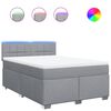 vidaXL Cama com molas/colch&atilde;o 140x200 cm tecido cinzento-claro