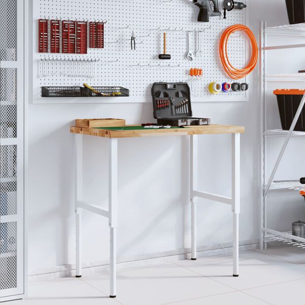 vidaXL Bancada retangular 100x60x(73-99,5) cm madeira de ac&aacute;cia maci&ccedil;a