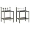 vidaXL Mesas de cabeceira 2 pcs metal cinzento e vidro preto