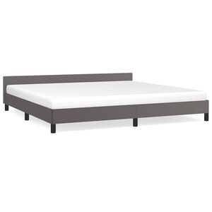 vidaXL Estrutura cama c/ cabeceira sem colch&atilde;o 200x200 cm cinzento