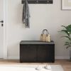 vidaXL Banco de Hall com almofada Carvalho Preto 80 x 46 x 46 cm