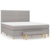 vidaXL Cama com molas/colch&atilde;o 160x200 cm tecido cinzento-claro