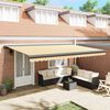 vidaXL Toldo retr&aacute;til 5x3 m tecido e alum&iacute;nio amarelo e branco