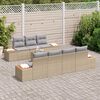 vidaXL Conjunto de Sof&aacute; de Jardim 8 pcs Bege Rattan Sint&eacute;tico