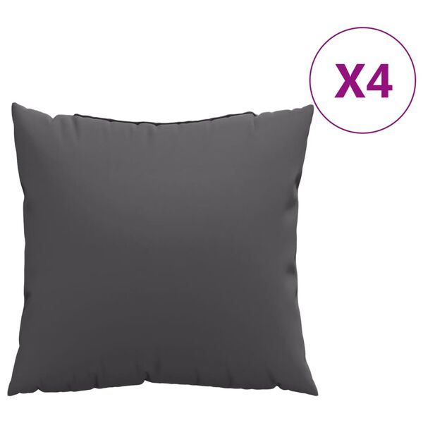 vidaXL Almofadas de sof&aacute; 4 pcs 60x60 cm tecido antracite