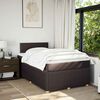 vidaXL Cama boxspring com colch&atilde;o 120x190 cm tecido castanho-escuro