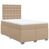 vidaXL Cama com molas/colch&atilde;o 120x200 cm couro artificial cappuccino