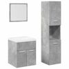 vidaXL 4 pcs conj. m&oacute;veis casa banho derivados madeira cinza cimento