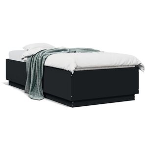 vidaXL Estrutura de cama 90x200 cm derivados de madeira preto