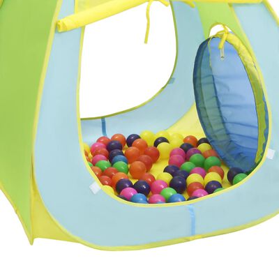vidaXL Tenda de brincar infantil com 100 bolas multicolorido