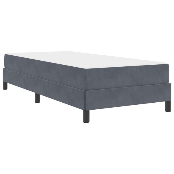 vidaXL Cama Box com colch&atilde;o Cinza Escuro 90 x 190 cm tecido