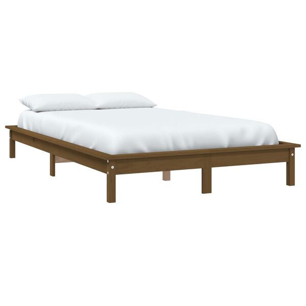 vidaXL Estrutura cama super king 180x200 cm pinho maci&ccedil;o castanho mel