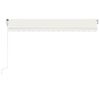 vidaXL Toldo autom&aacute;tico com LED e sensor de vento 400x350 cm cor creme