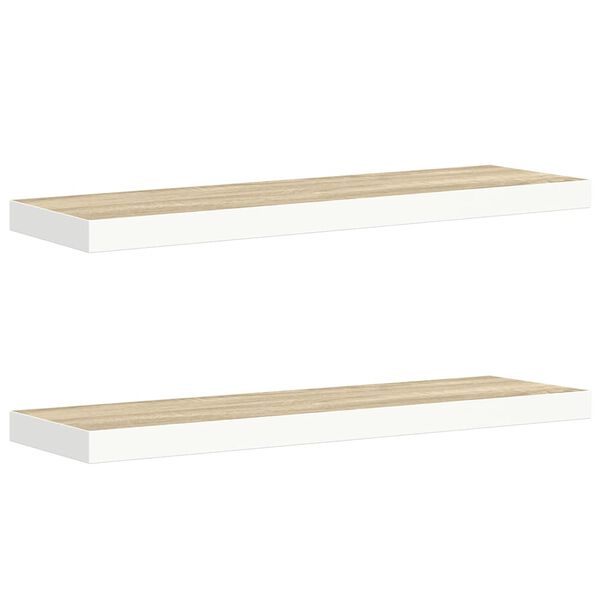 vidaXL Prateleiras parede 2pcs 90x23,5x3,8 cm MDF cor carvalho/branco