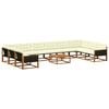 vidaXL Conjunto de Sof&aacute;s para Exterior 11 pcs Natural e Creme