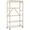 vidaXL Cabide com prateleiras e rodas 110x40x180 cm bambu
