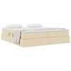 vidaXL Cama com arruma&ccedil;&atilde;o e colch&atilde;o Creme 180 x 200 cm Poli&eacute;ster
