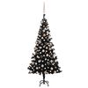 vidaXL &Aacute;rvore Natal artificial pr&eacute;-iluminada c/ bolas PVC preto