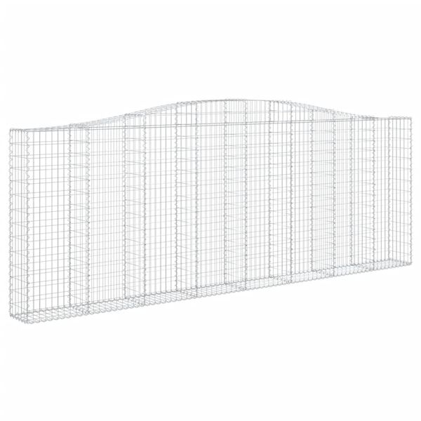 vidaXL Cestos gabião arqueados 15 pcs 400x30x140/160 ferro galvanizado