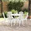 vidaXL Conjunto de Jantar para Jardim 7 pcs Branco Alum&iacute;nio