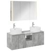 vidaXL Conjunto de Arm&aacute;rios para Banheiro 4 pcs Cinzento Cimento