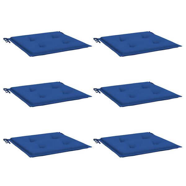 vidaXL Almofadões p/ cadeiras jardim 6 pcs 40x40x4 cm oxford azul real