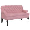 vidaXL Banco com encosto 119,5x64,5x75 cm veludo rosa