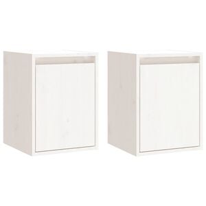 vidaXL Arm&aacute;rios de parede 2 pcs 30x30x40 cm pinho maci&ccedil;o branco