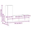 vidaXL Conjunto m&oacute;veis de TV 3 pcs madeira processada carvalho fumado