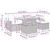 vidaXL 6 pcs conjunto sof&aacute;s jardim c/ almofad&otilde;es vime PE/ac&aacute;cia preto