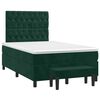 vidaXL Cama boxspring com colch&atilde;o 120x200 cm veludo verde-escuro