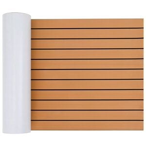vidaXL Tapete de Barco Riscas Castanho e Preto 240 x 60 cm EVA