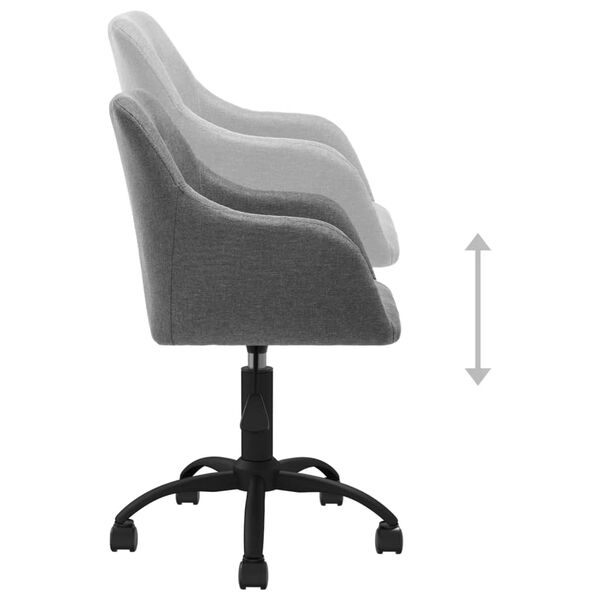 vidaXL Cadeira de jantar girat&oacute;ria tecido cinzento-claro