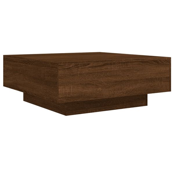 vidaXL Mesa de centro 80x80x31 cm derivados madeira carvalho castanho