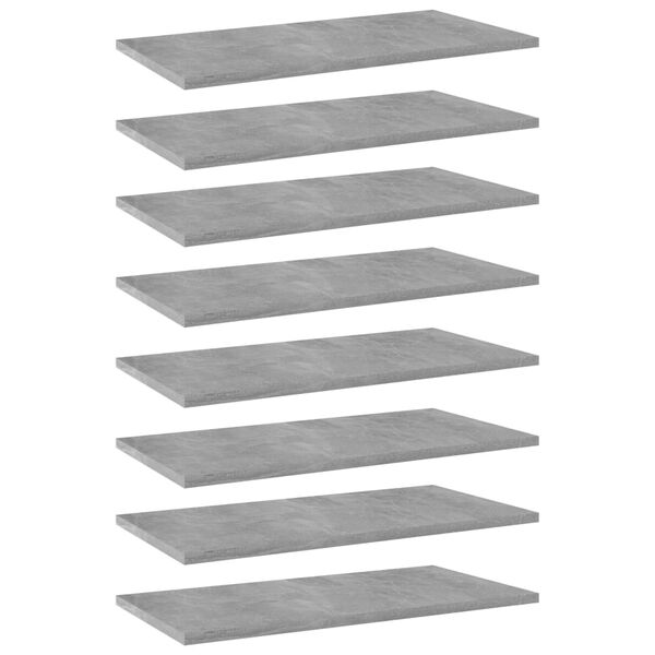 vidaXL Prateleiras para estante 8 pcs 60x30x1,5cm contraplacado cinza