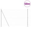 vidaXL Poste de Cerca Prateado 50 x 1,4 m (malha de 50 mm) A&ccedil;o