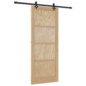 vidaXL Porta Deslizante Natural e Preto 86 x 211 cm