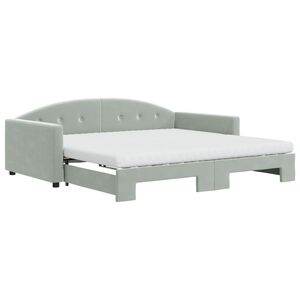 vidaXL Sof&aacute;-cama c/ gavet&atilde;o e colch&otilde;es 100x200cm veludo cinzento-claro