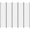 vidaXL Divisória/biombo com 5 painéis 250x220 cm tecido branco