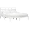 vidaXL Estrutura de cama super king pinho maciço 180x200 cm branco