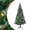 vidaXL &Aacute;rvore de Natal Artificial Pr&eacute;-iluminada Verde 210 cm
