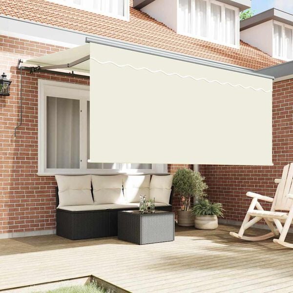 vidaXL Toldo Retr&aacute;til Manual Creme 300 x 200 cm Poli&eacute;ster e Alum&iacute;nio
