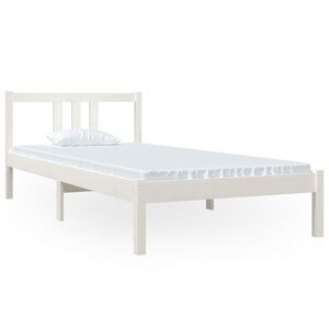 vidaXL Estrutura de cama 90x200 cm madeira maci&ccedil;a branco