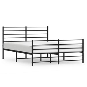 vidaXL Estrutura de cama com cabeceira e p&eacute;s 120x200 cm metal preto