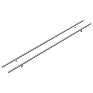 vidaXL Ma&ccedil;aneta de Arm&aacute;rio 2 unid. Prateado 800 mm A&ccedil;o inoxid&aacute;vel