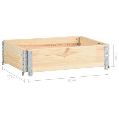 vidaXL Colar para paletes 60x80 cm madeira de pinho maciço